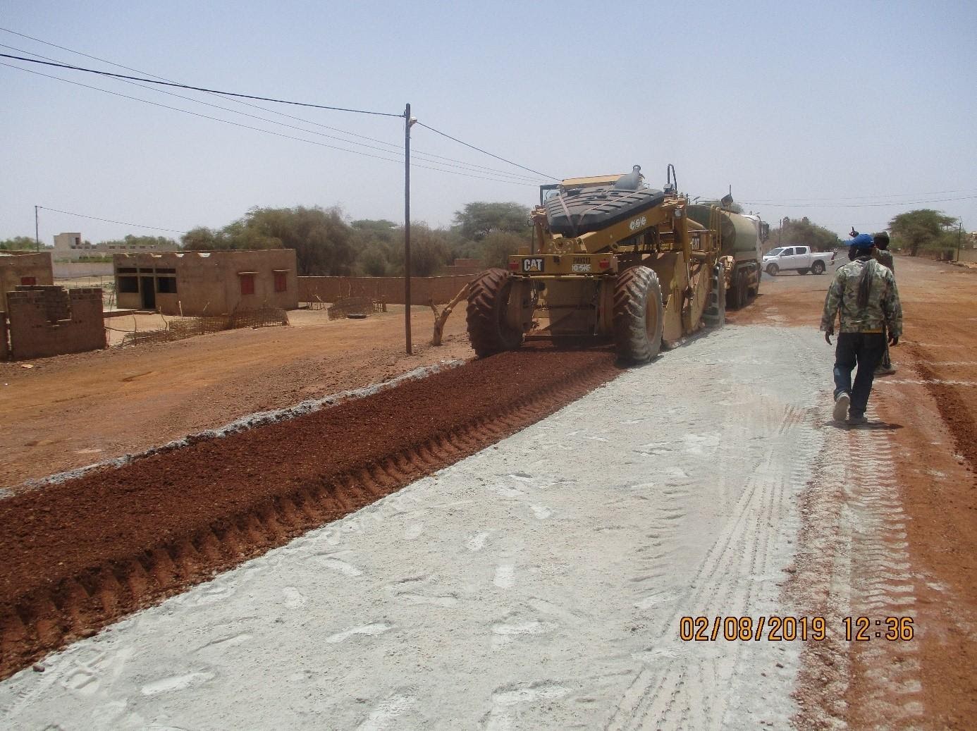 Travaux de mise en œuvre sol – Ciment Route Nationale n°2 (Tronçon Richard Toll – Ndioum)